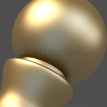 3D model 3d stl model of round decor, cones/pommels for a post (STL)